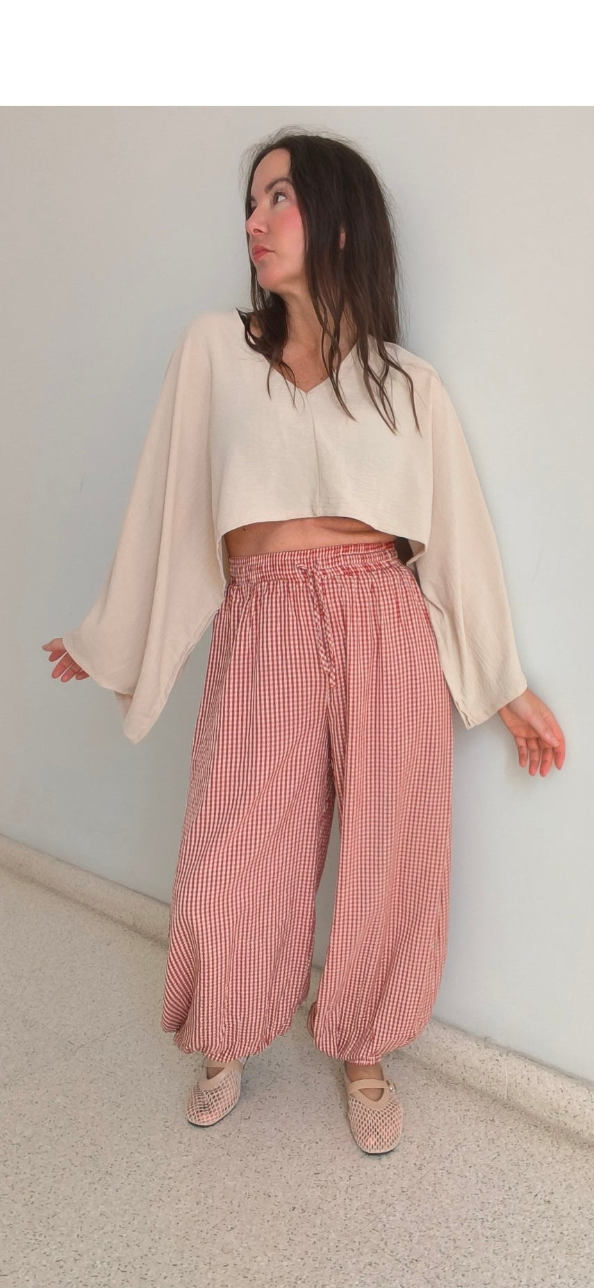 Pantalón bombacho Vichy