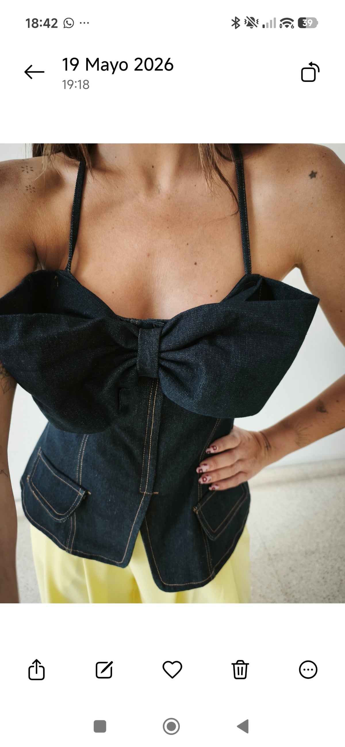 Top denim lazo