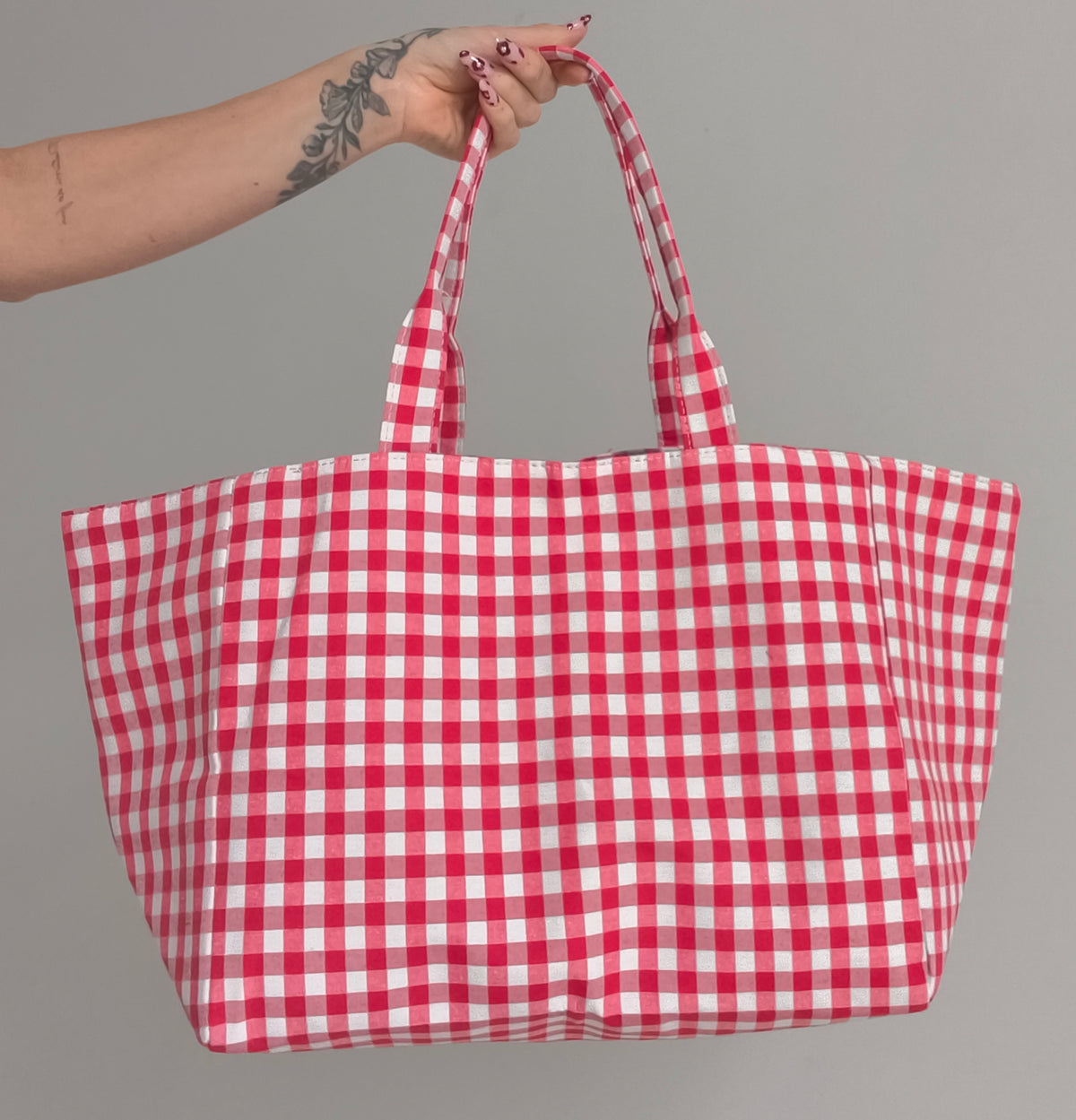 Bolso cuadros rojo