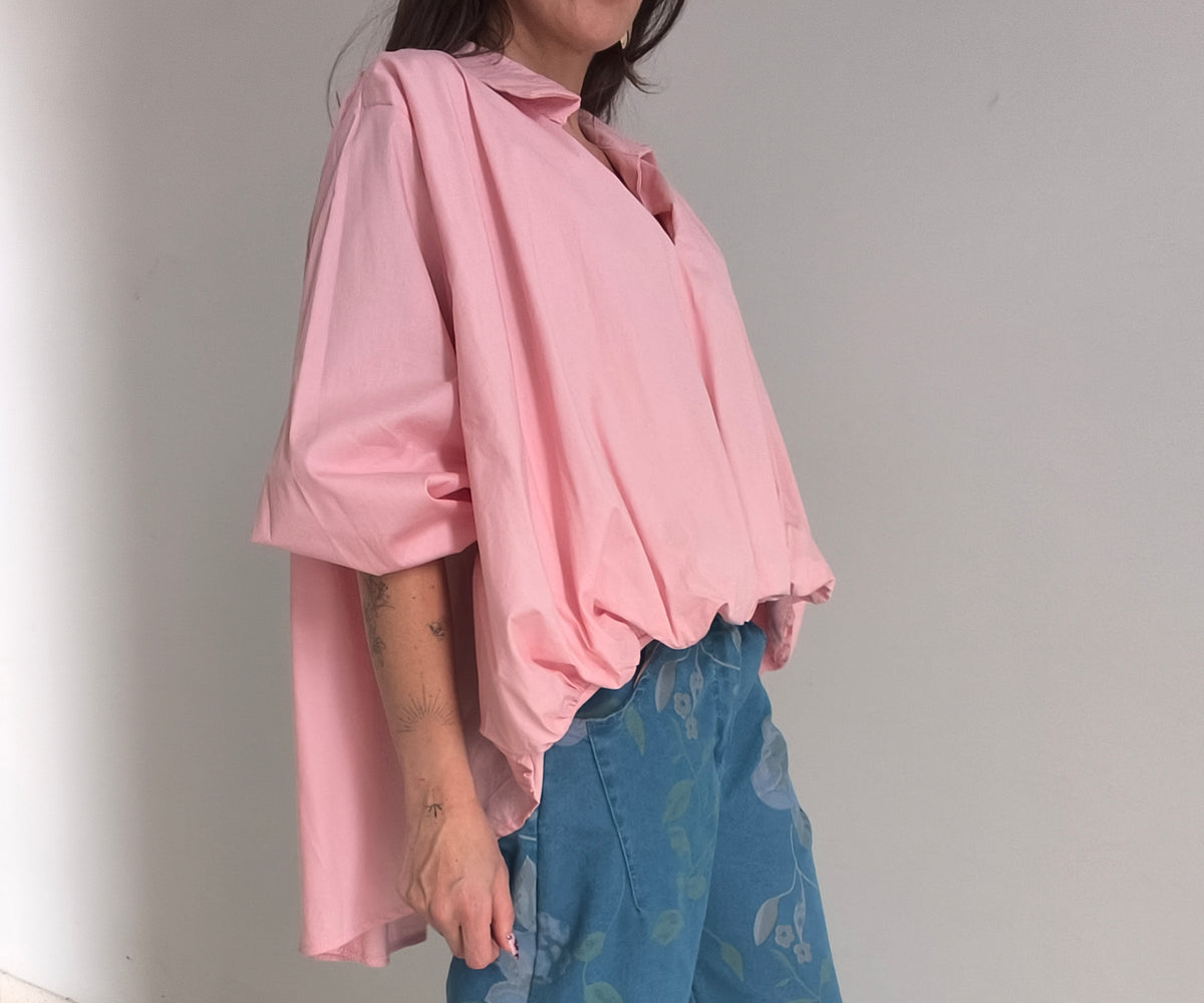 Camisa abullonada rosa