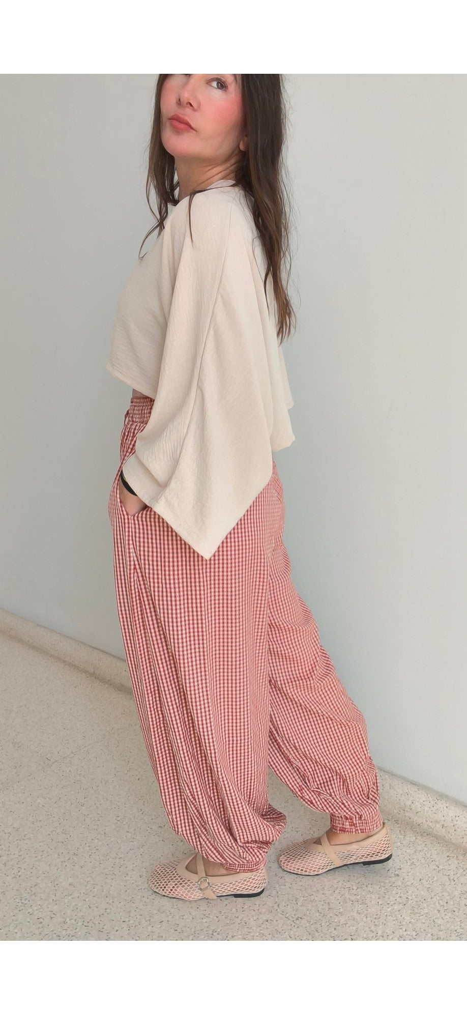 Pantalón bombacho Vichy