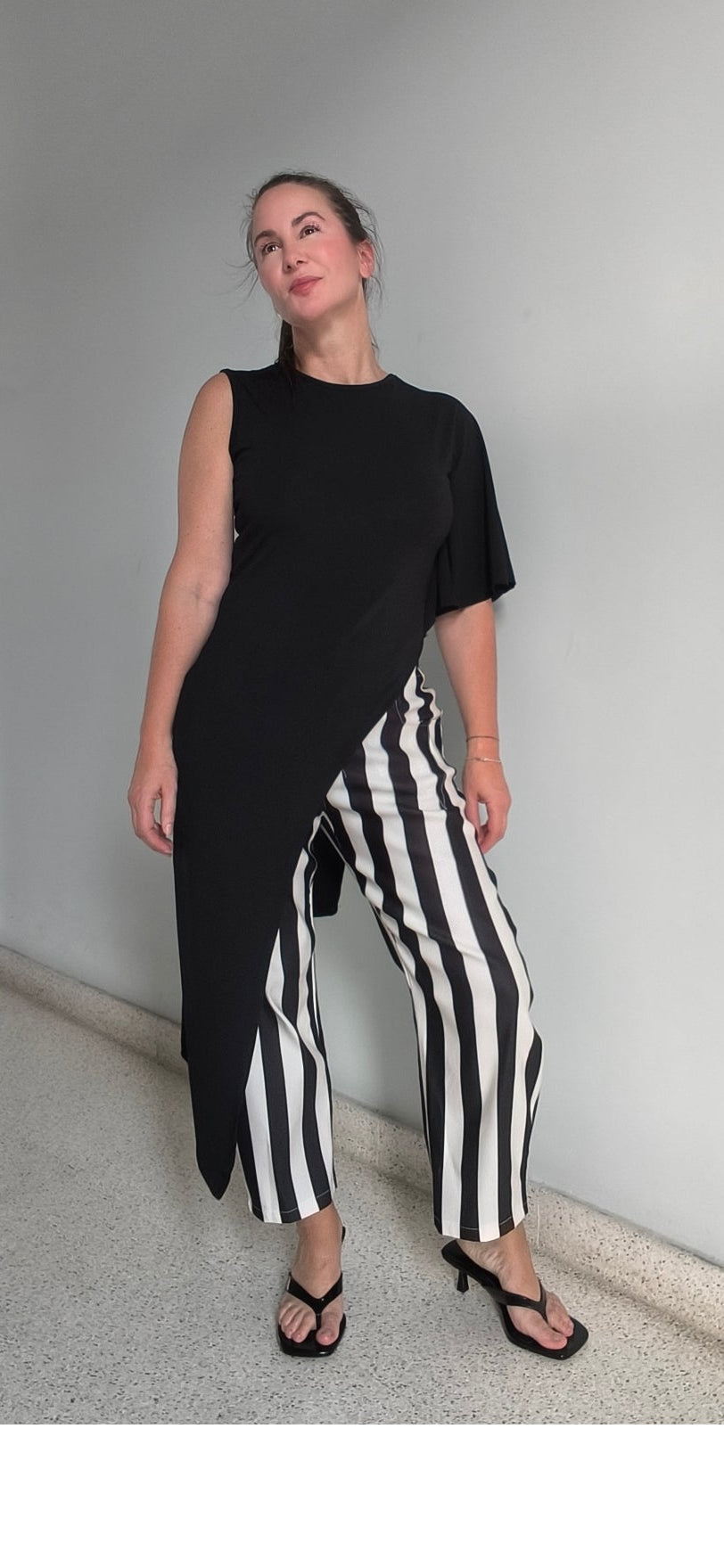 Pantalón rayas negro