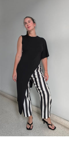 Pantalón rayas negro