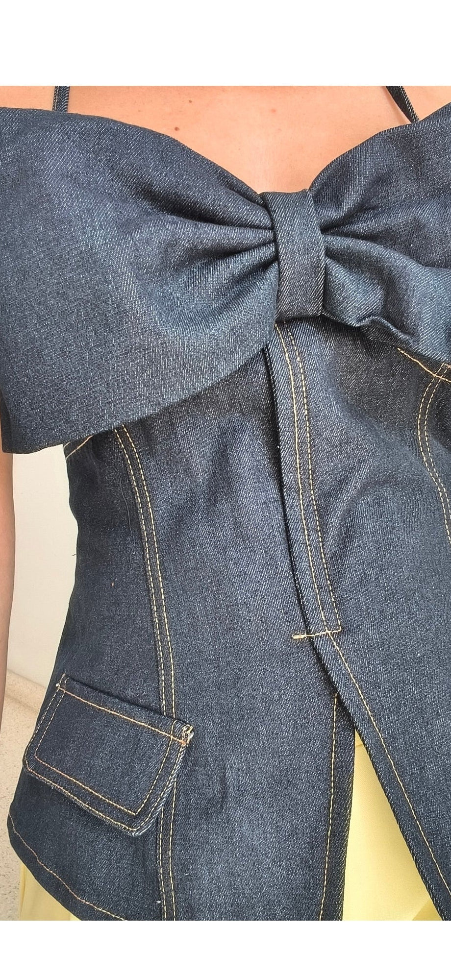 Top denim lazo