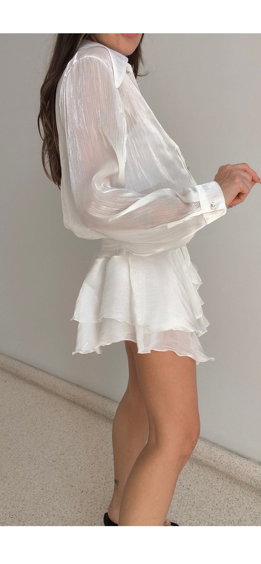Vestido volantes blanco