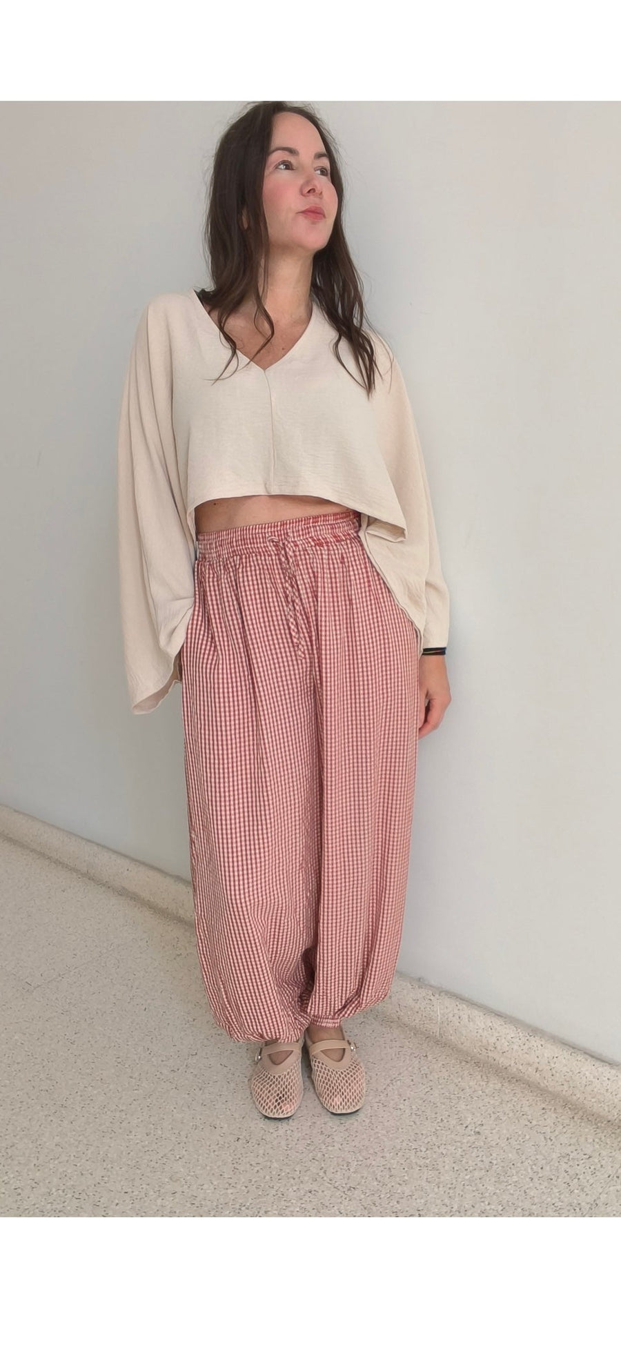 Pantalón bombacho Vichy