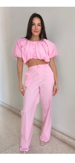 Conjunto rosa abullonado