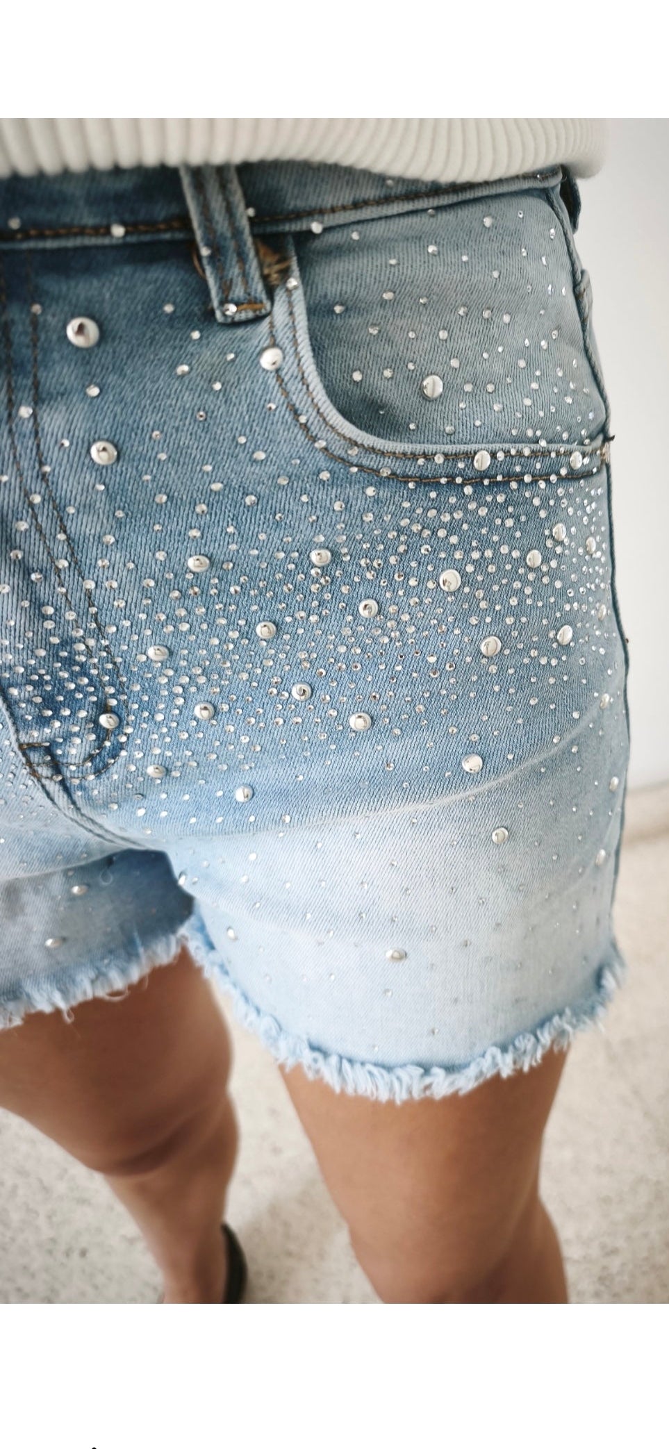 Short denim brillo