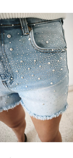 Short denim brillo