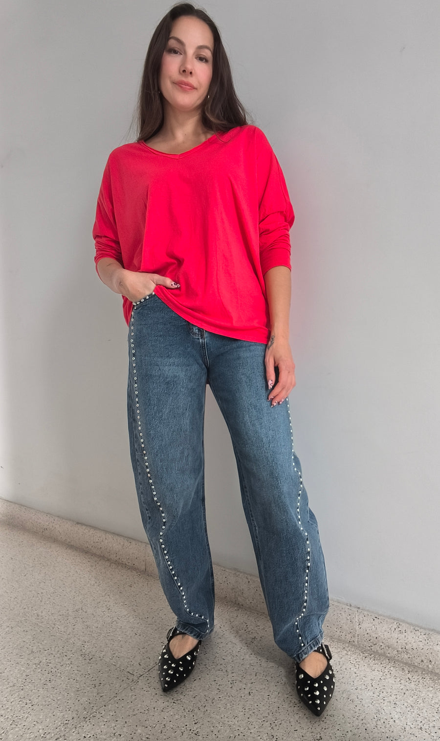 Pantalones denim ballon