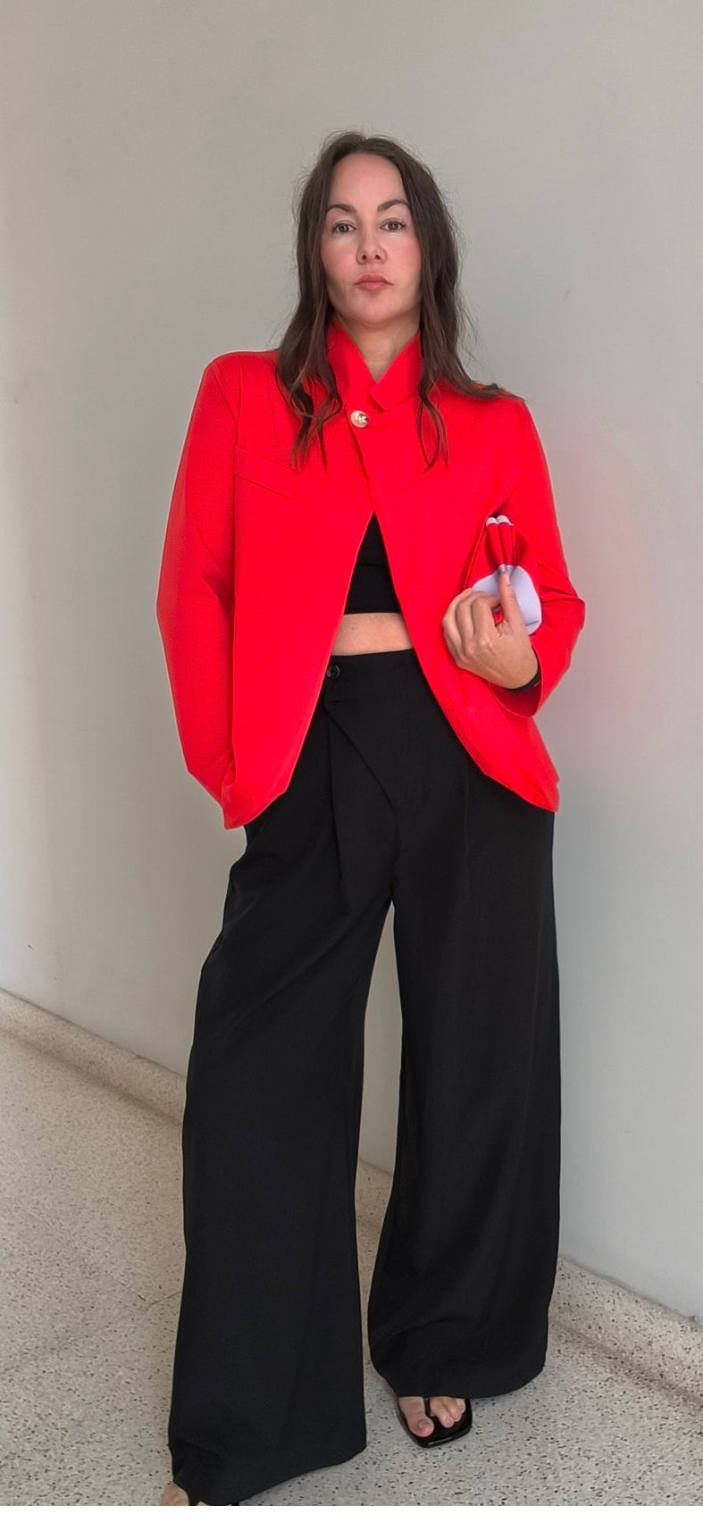 Blazer algodón rojo