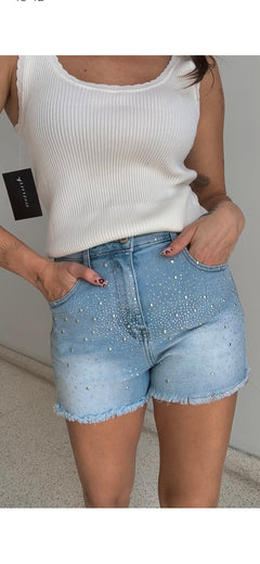 Short denim brillo