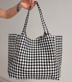 Bolso cuadros negro