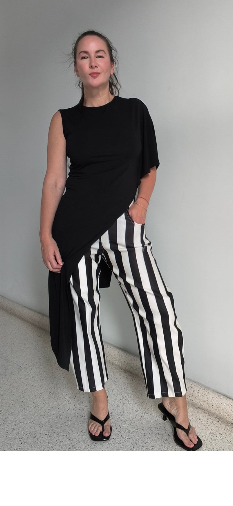Pantalón rayas negro
