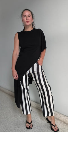 Pantalón rayas negro