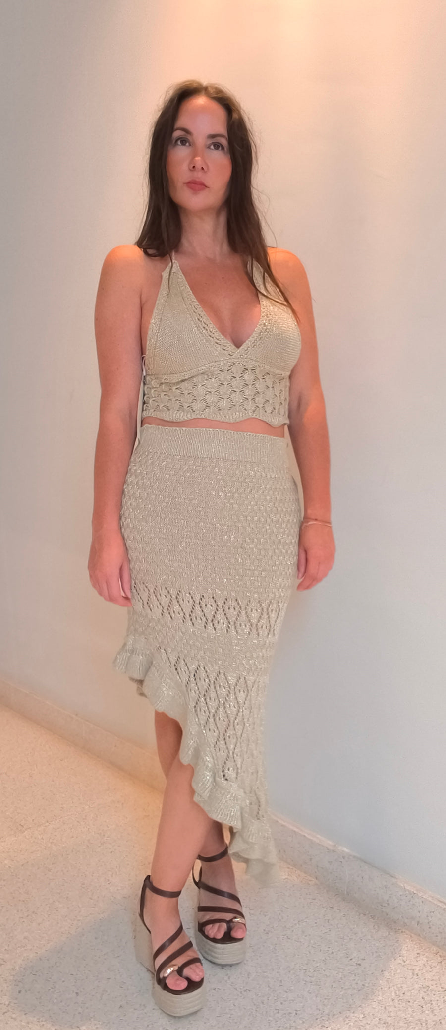Conjunto crochet brillo
